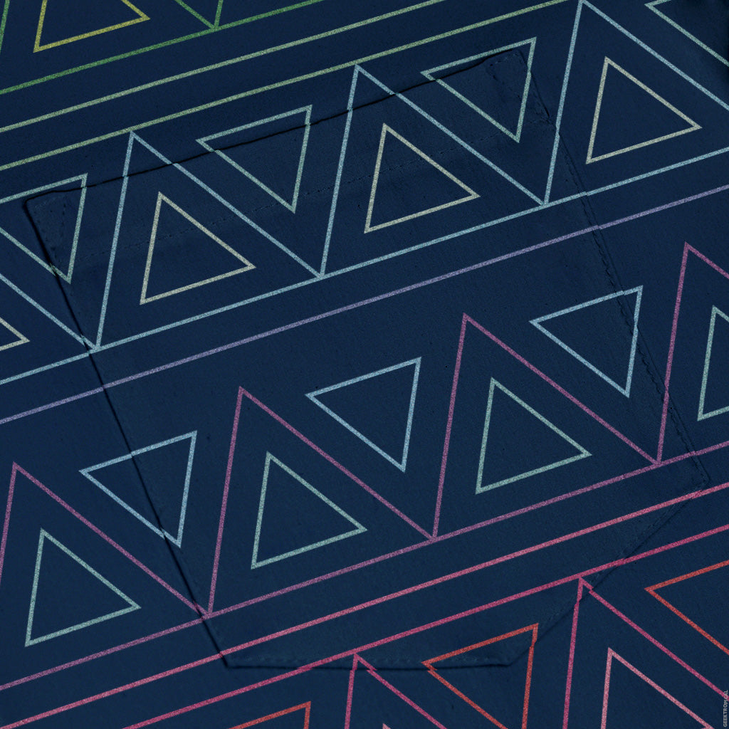 Rainbow Tribal Button Up Shirt Pocket