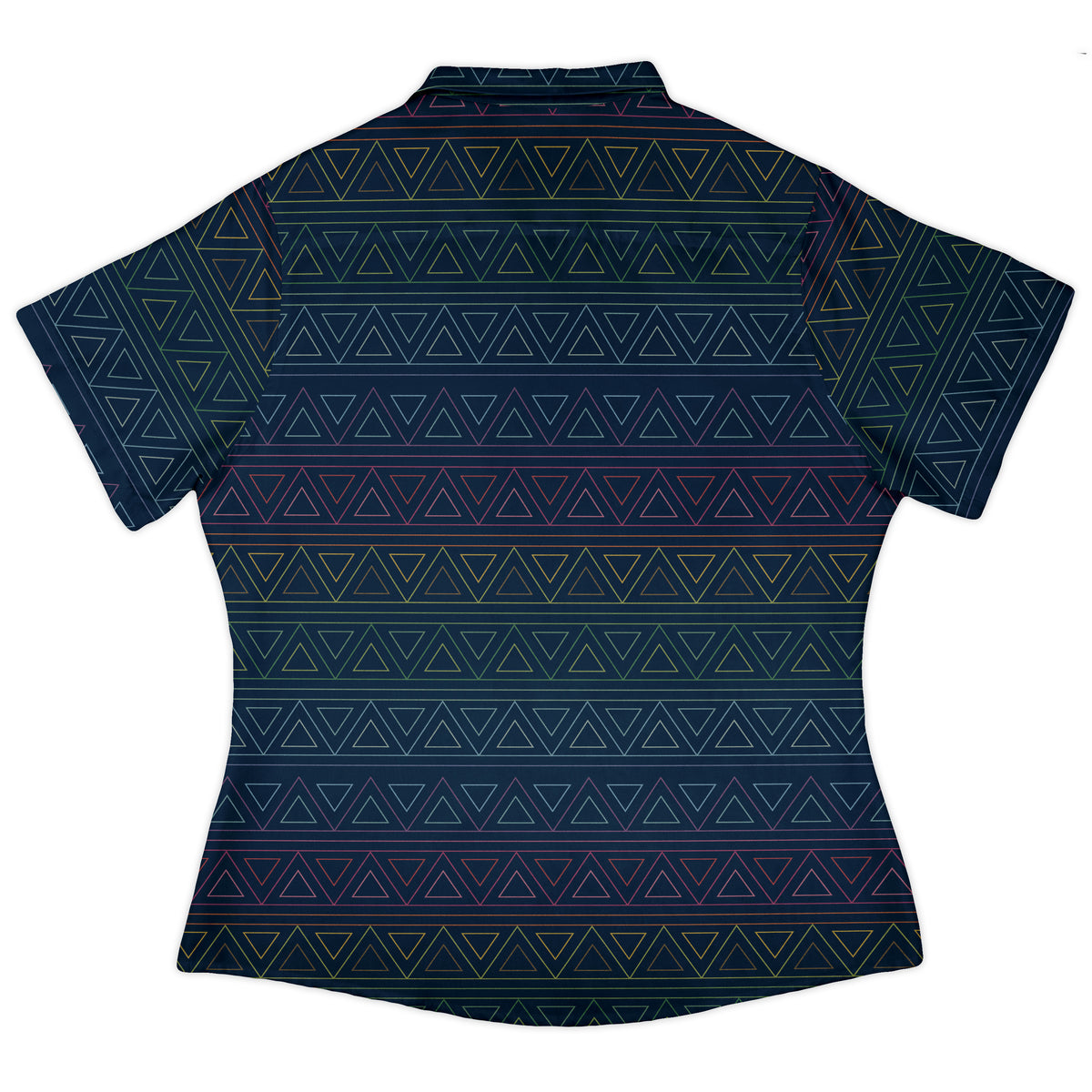 Rainbow Tribal Curvy Button Up Shirt womens back