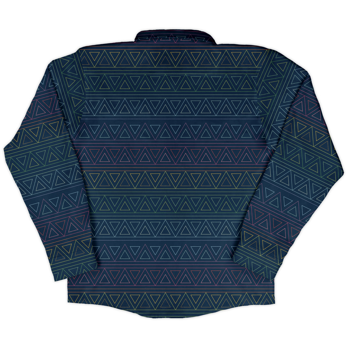 Rainbow Tribal Long Sleeve Button Up Shirt back