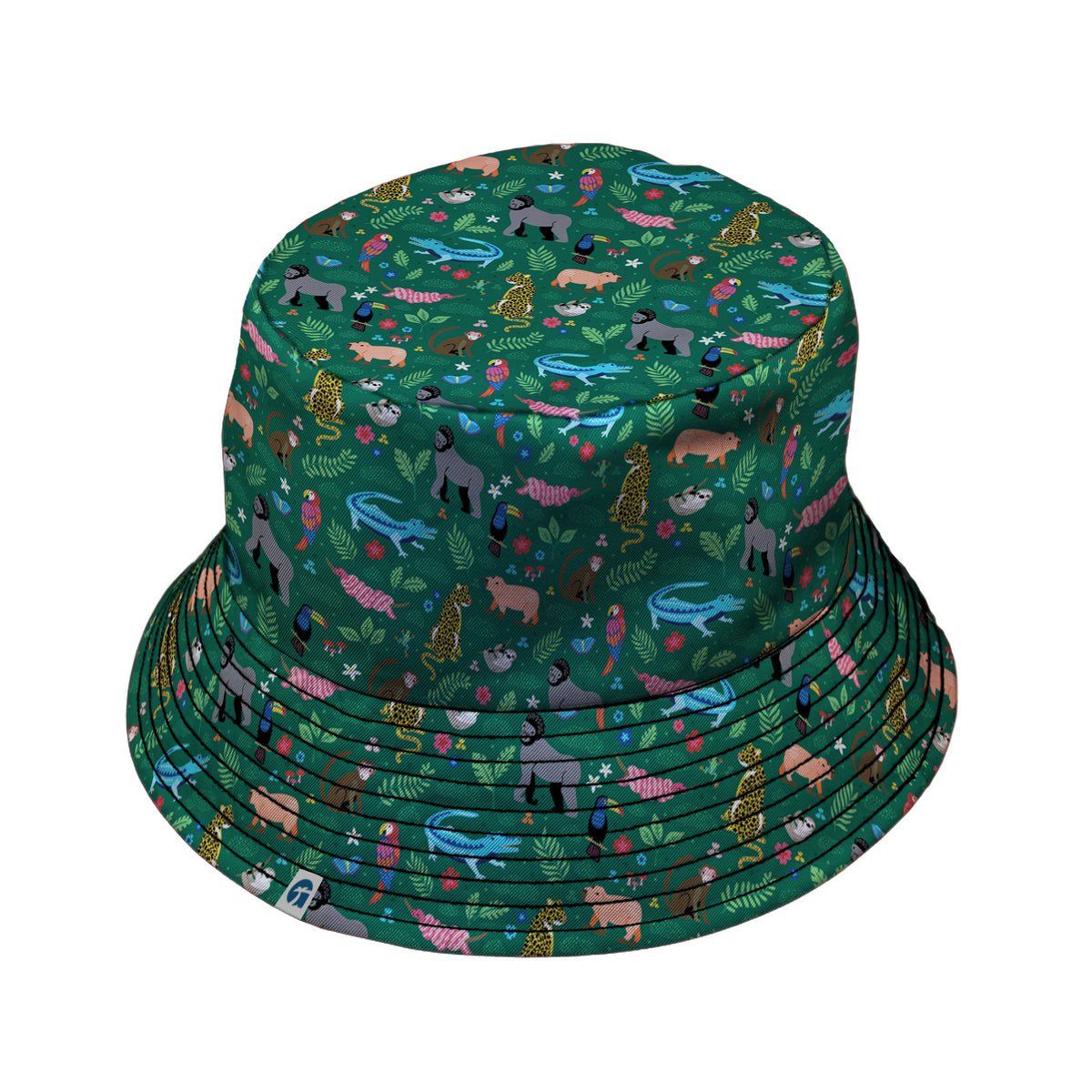 Rainforest Field Notes Bucket Hat Black Stitching
