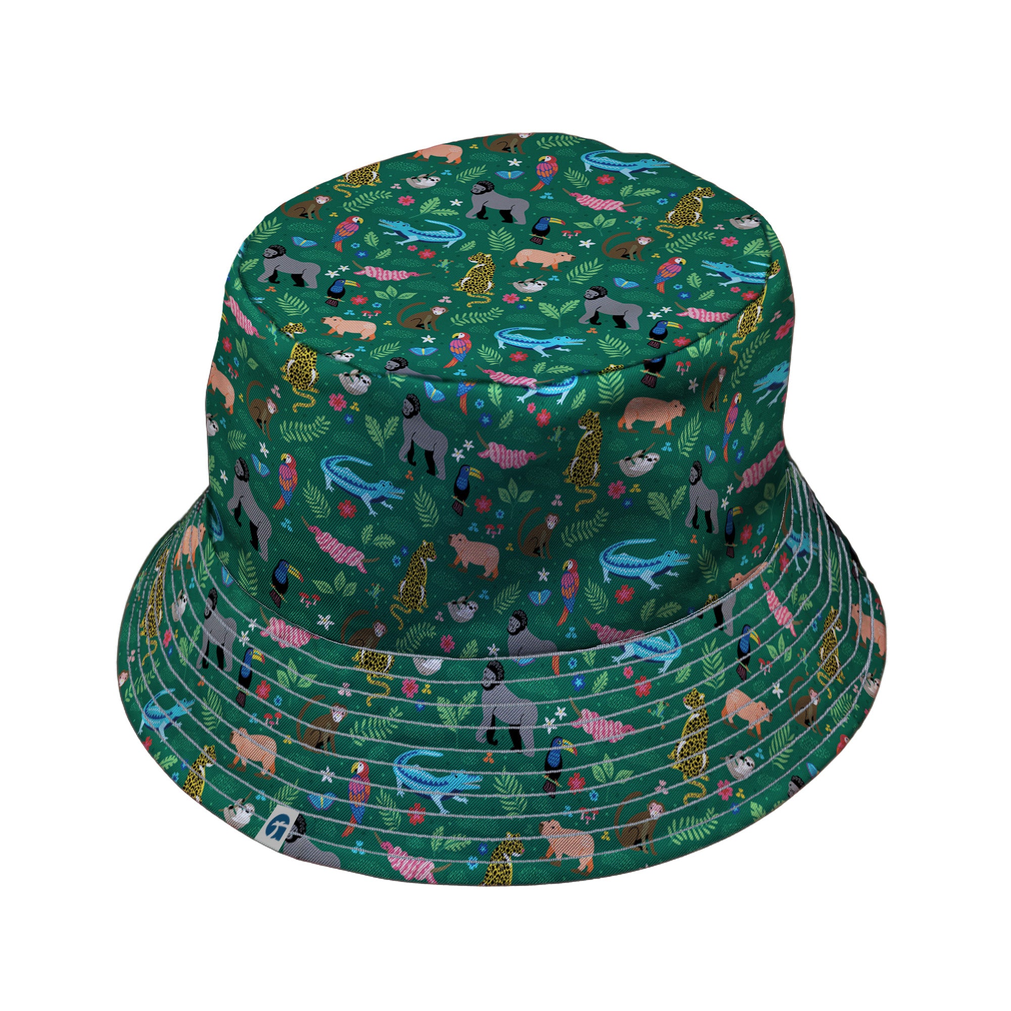 Rainforest Field Notes Bucket Hat Gray Stitching