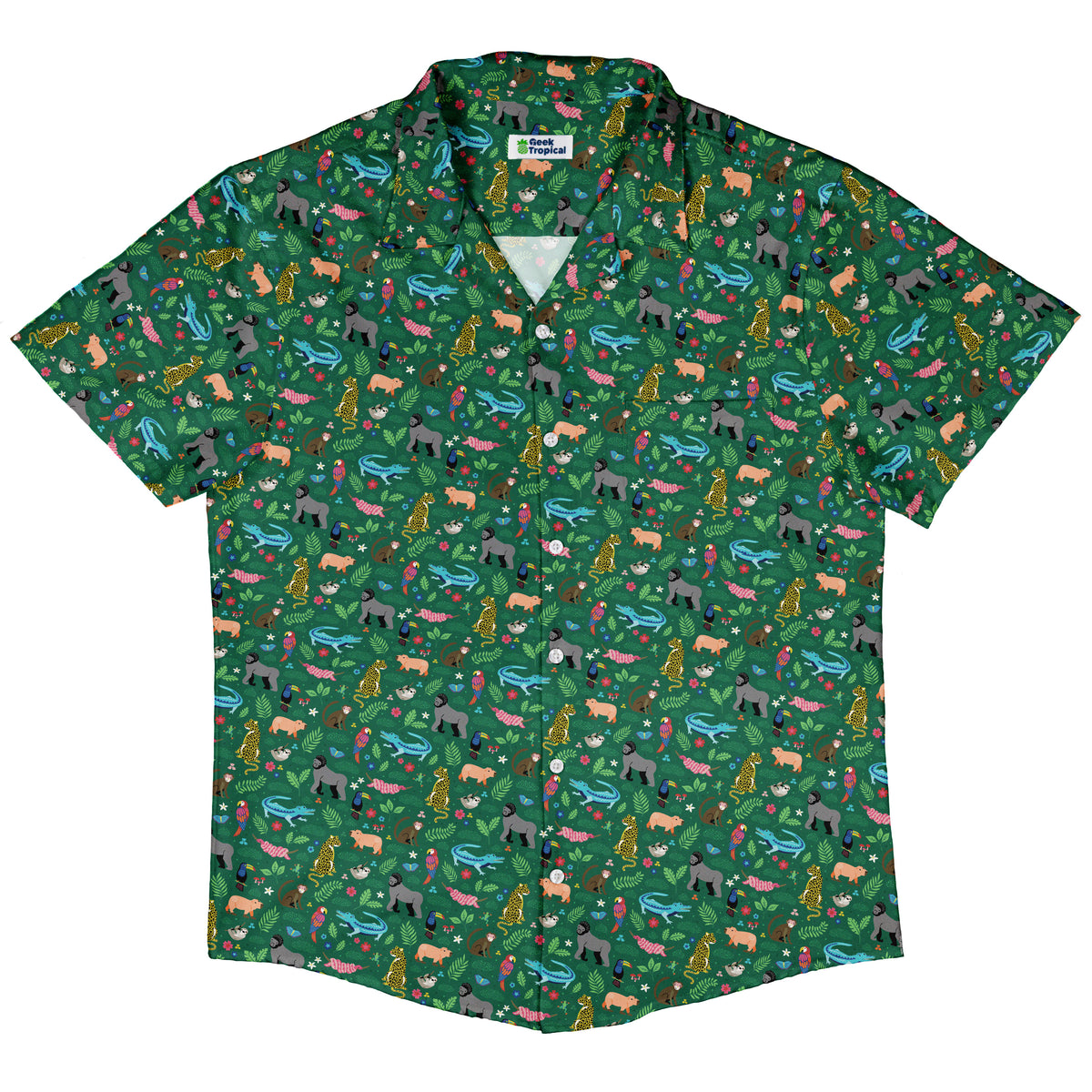 Rainforest Field Notes Button Up Shirt Hawaiian Front