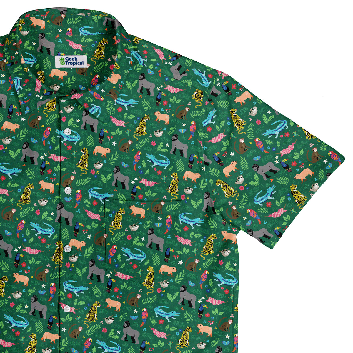 Rainforest Field Notes Button Up Shirt Top Corner