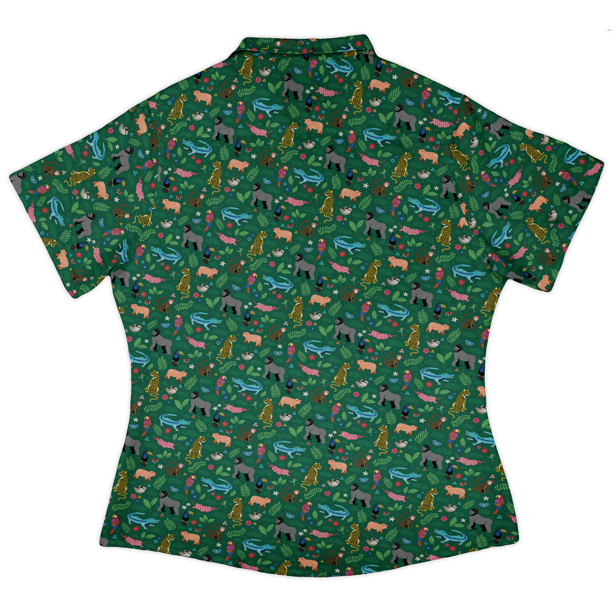 Rainforest Field Notes Curvy Button Up Shirt womens back