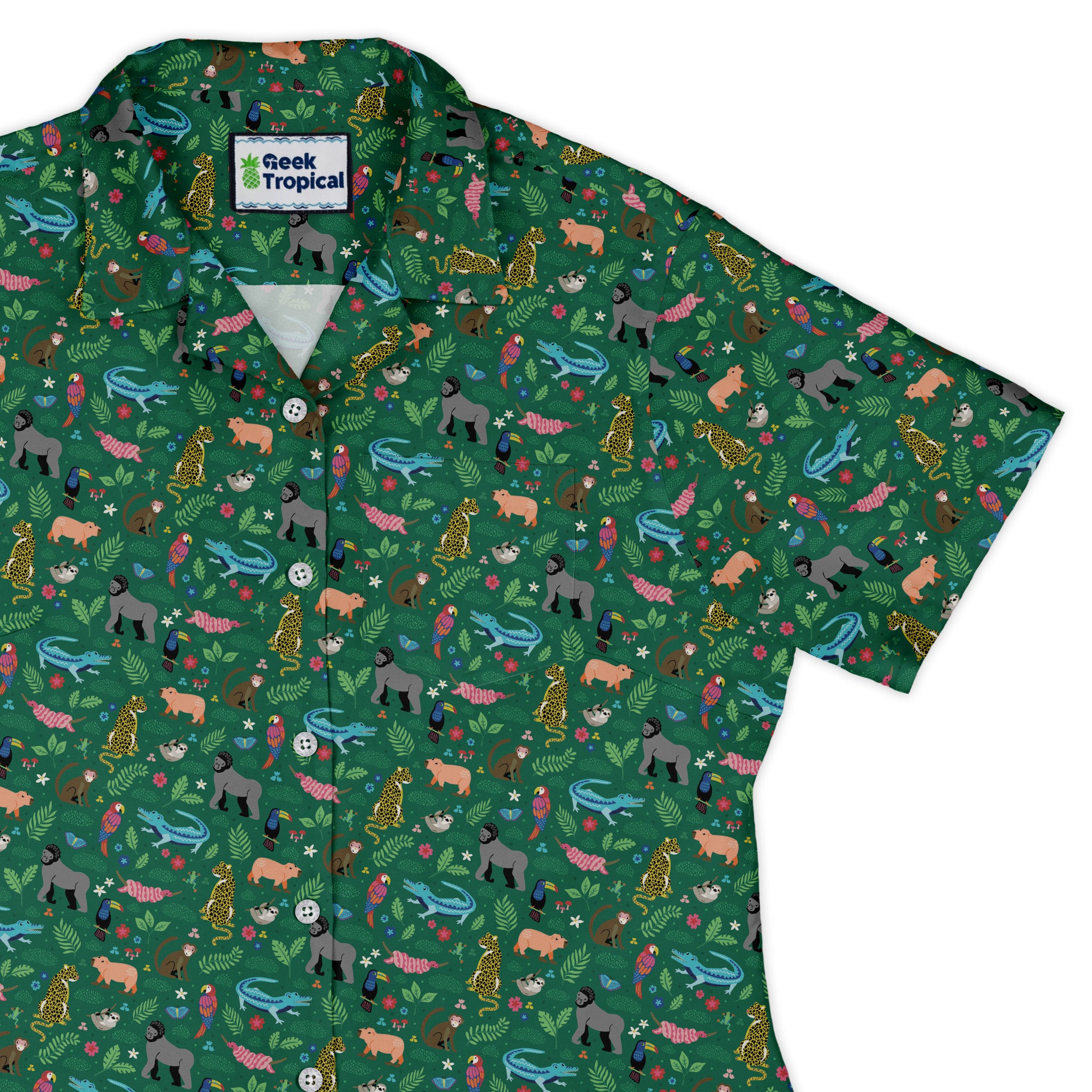 Rainforest Field Notes Curvy Button Up Shirt womens top right