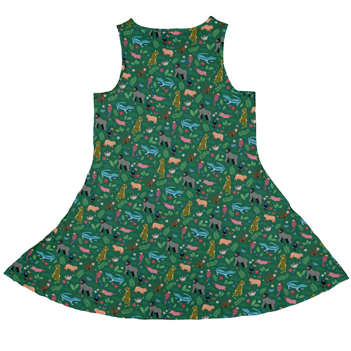 Rainforest Field Notes Sleeveless Dress back