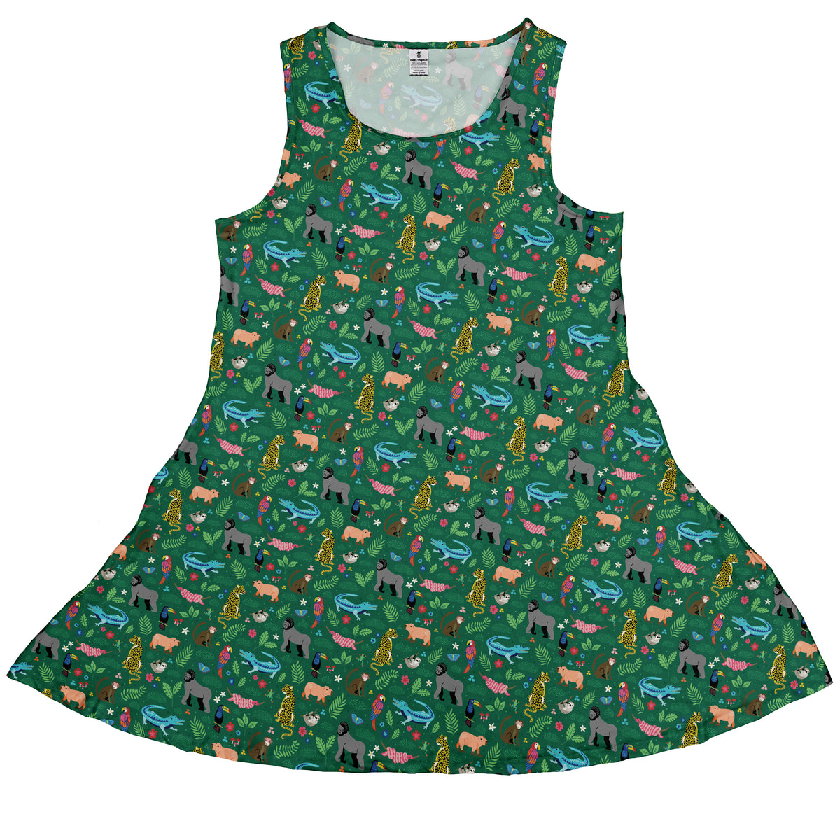 Rainforest Field Notes Sleeveless Dress front