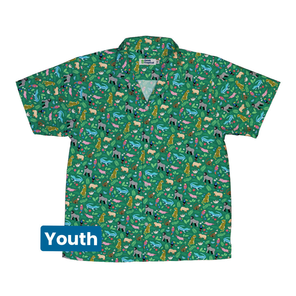 Rainforest Field Notes Youth Hawaiian Shirt Front
