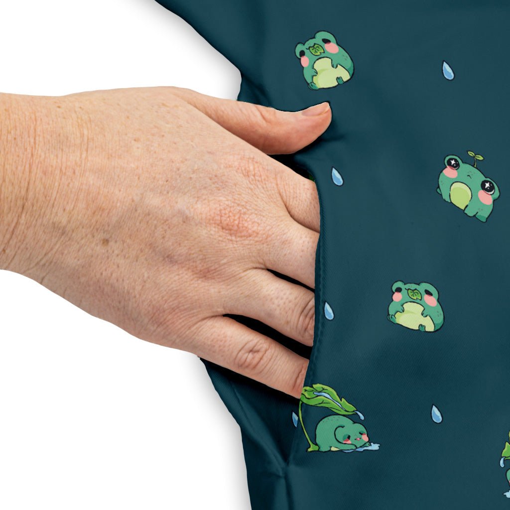 Raining Frogs Dark Teal Dress Geek Nerd Animal Patterns Anime Design by Ardi Tong