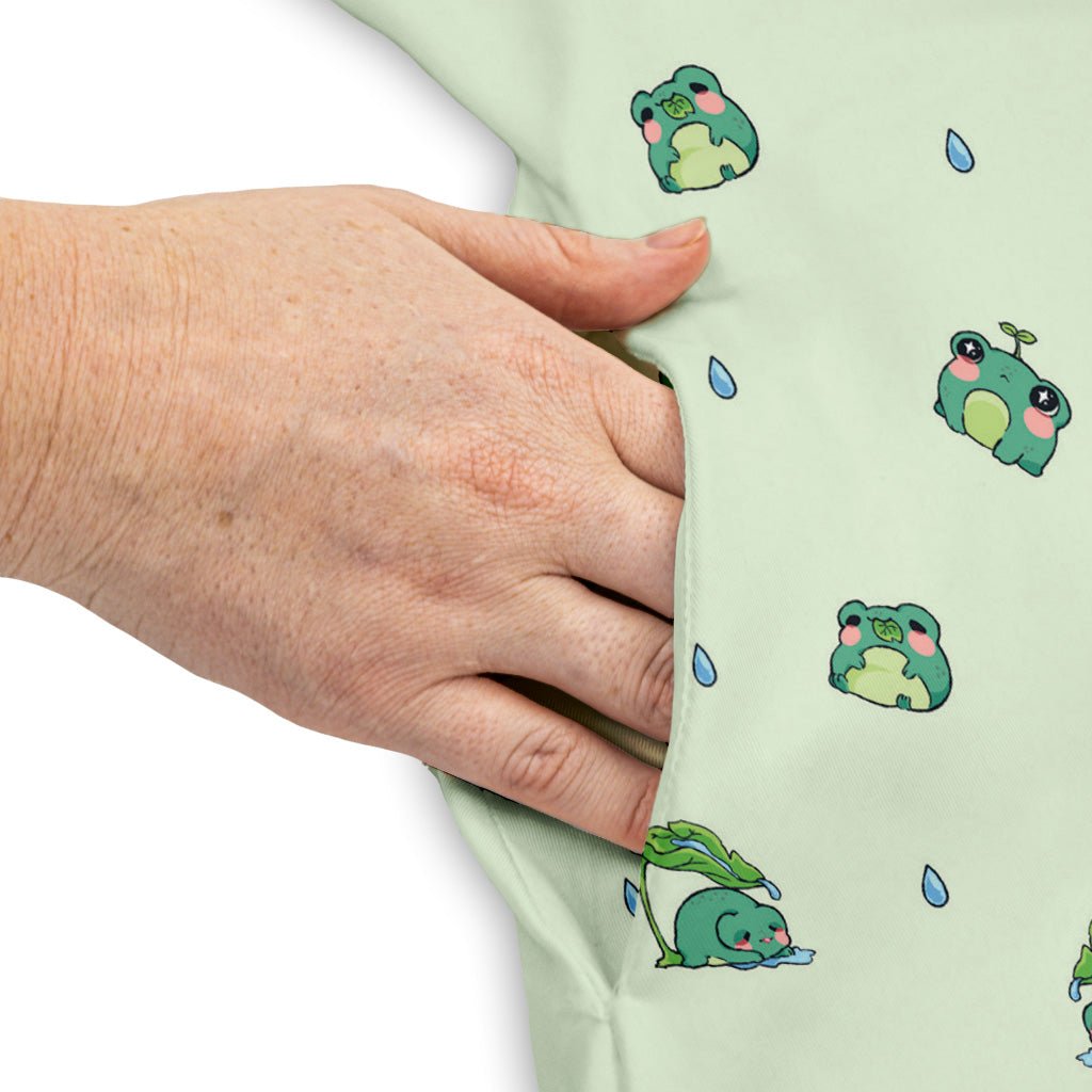 Raining Frogs Pastel Green Dress Geek Nerd Animal Patterns Anime Design by Ardi Tong