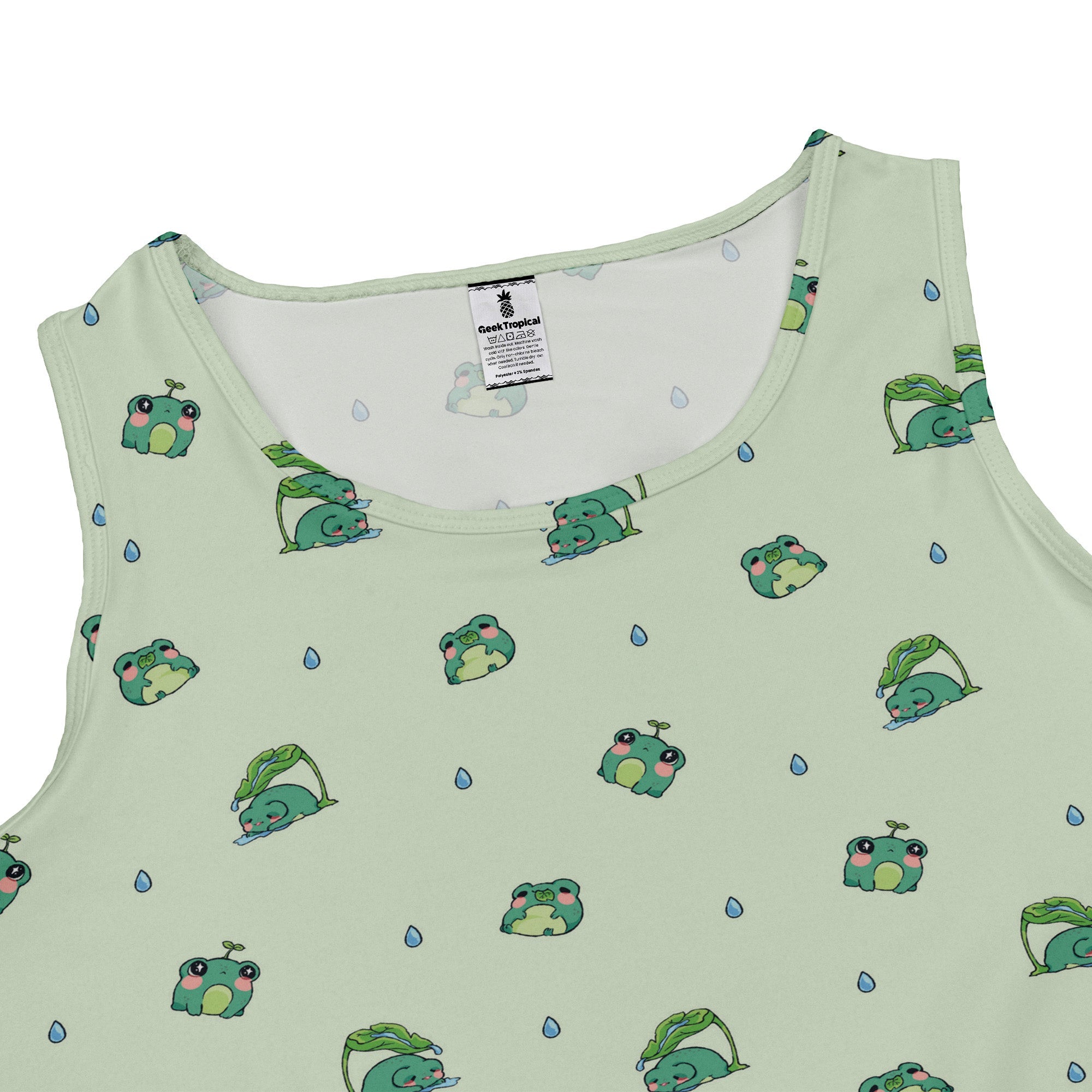 Raining Frogs Pastel Green Dress Geek Nerd Animal Patterns Anime Design by Ardi Tong