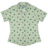 Clearance Ready - to - Ship Raining Frogs Pastel Green Curvy Button Up Shirt Geek Nerd Animal Patterns Anime Clearance
