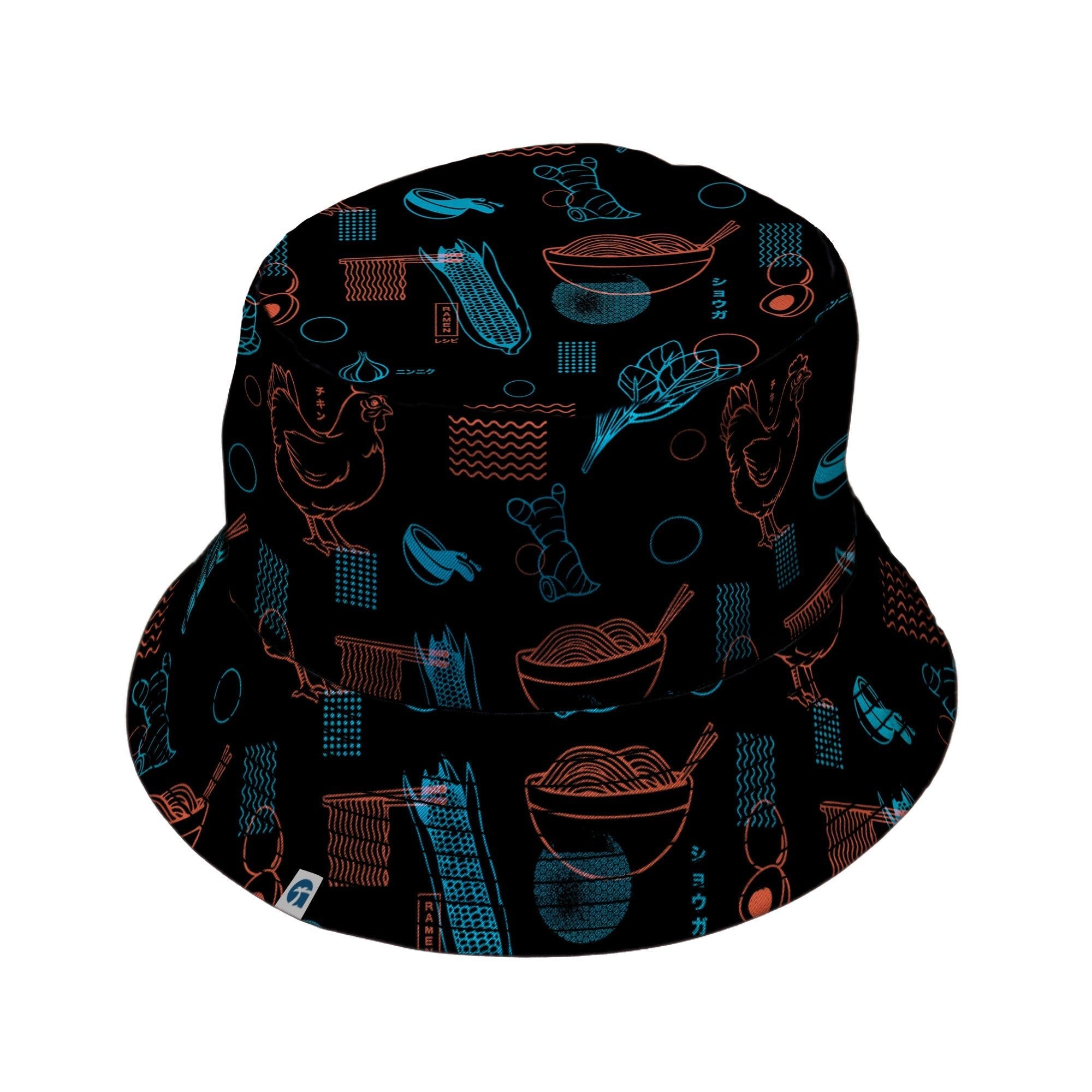 Ramen Recipe Japanese Dark Bucket Hat - Anime - Design by Tobe Fonseca - lx - B
