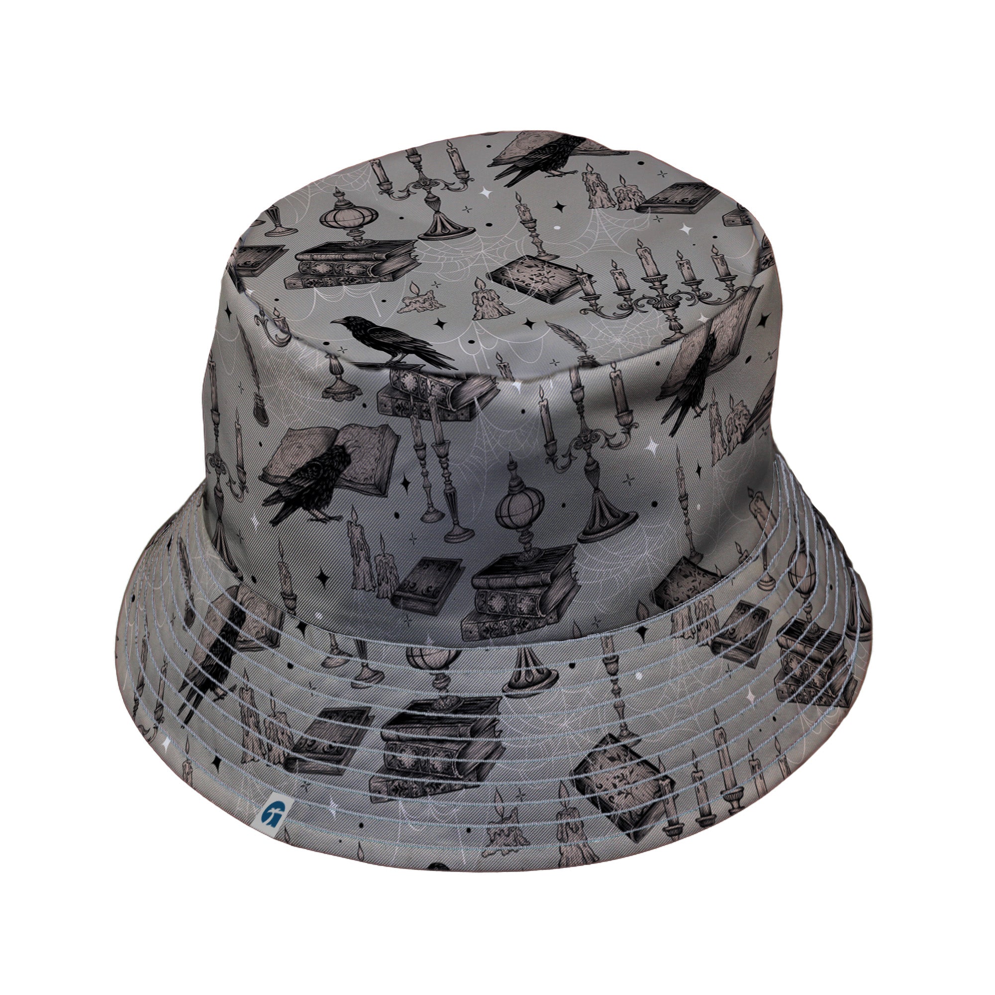 Raven Library Bucket Hat Gray Stitching