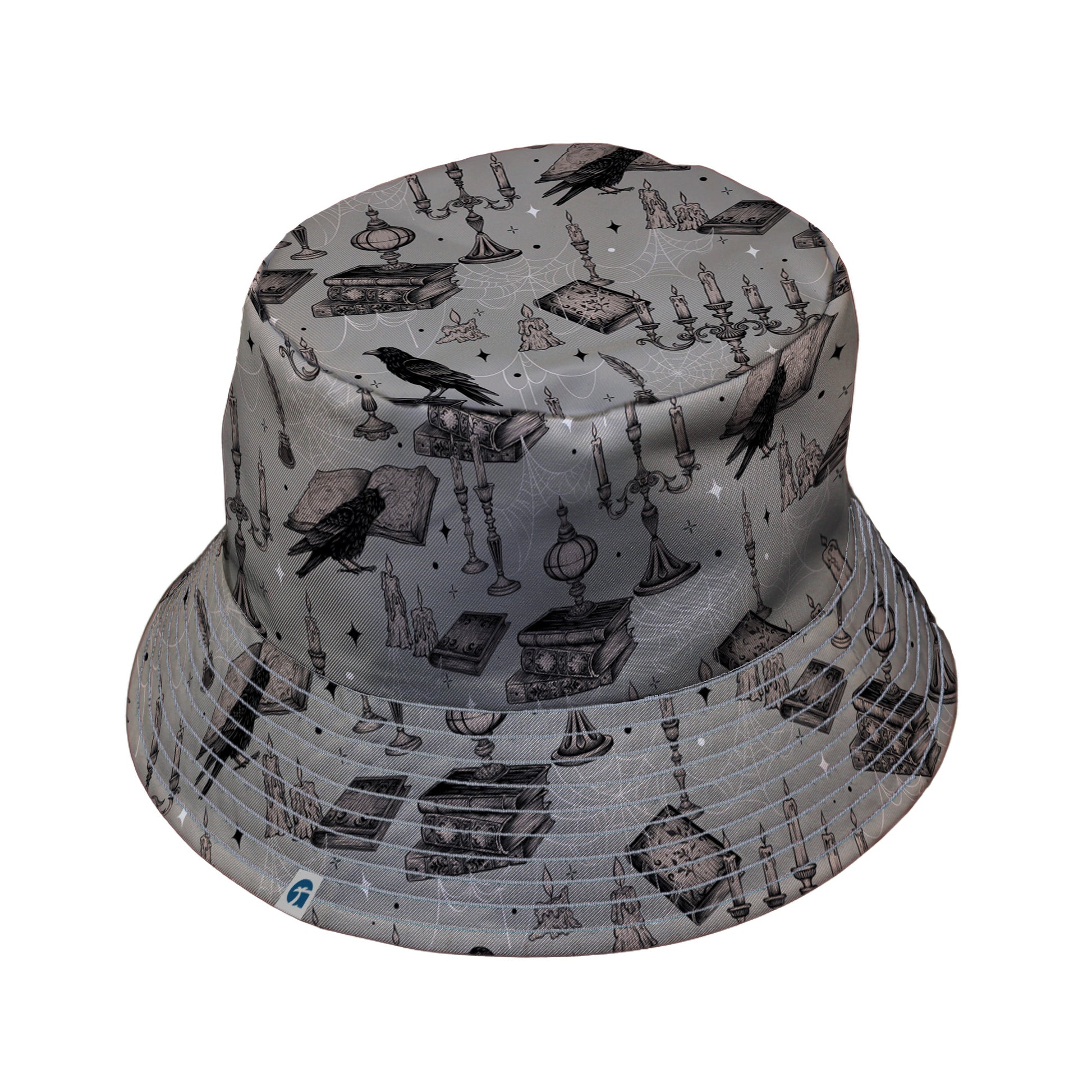 Raven Library Bucket Hat Gray Stitching