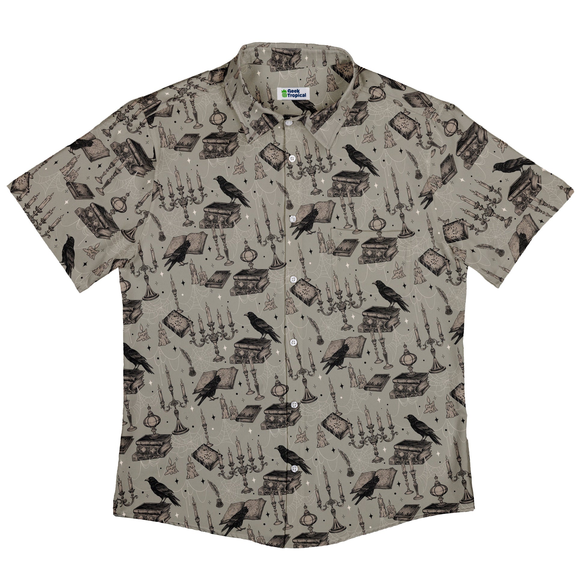Raven Library Button Up Shirt Flat Front