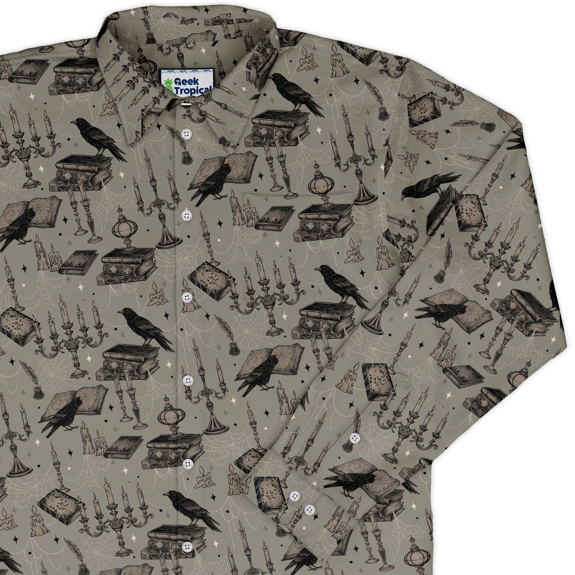 Raven Library Long Sleeve Button Up Shirt cover