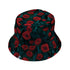 Raven in Bloom Scarlet Bucket Hat Black Stitching