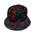 Raven in Bloom Scarlet Bucket Hat Gray Stitching