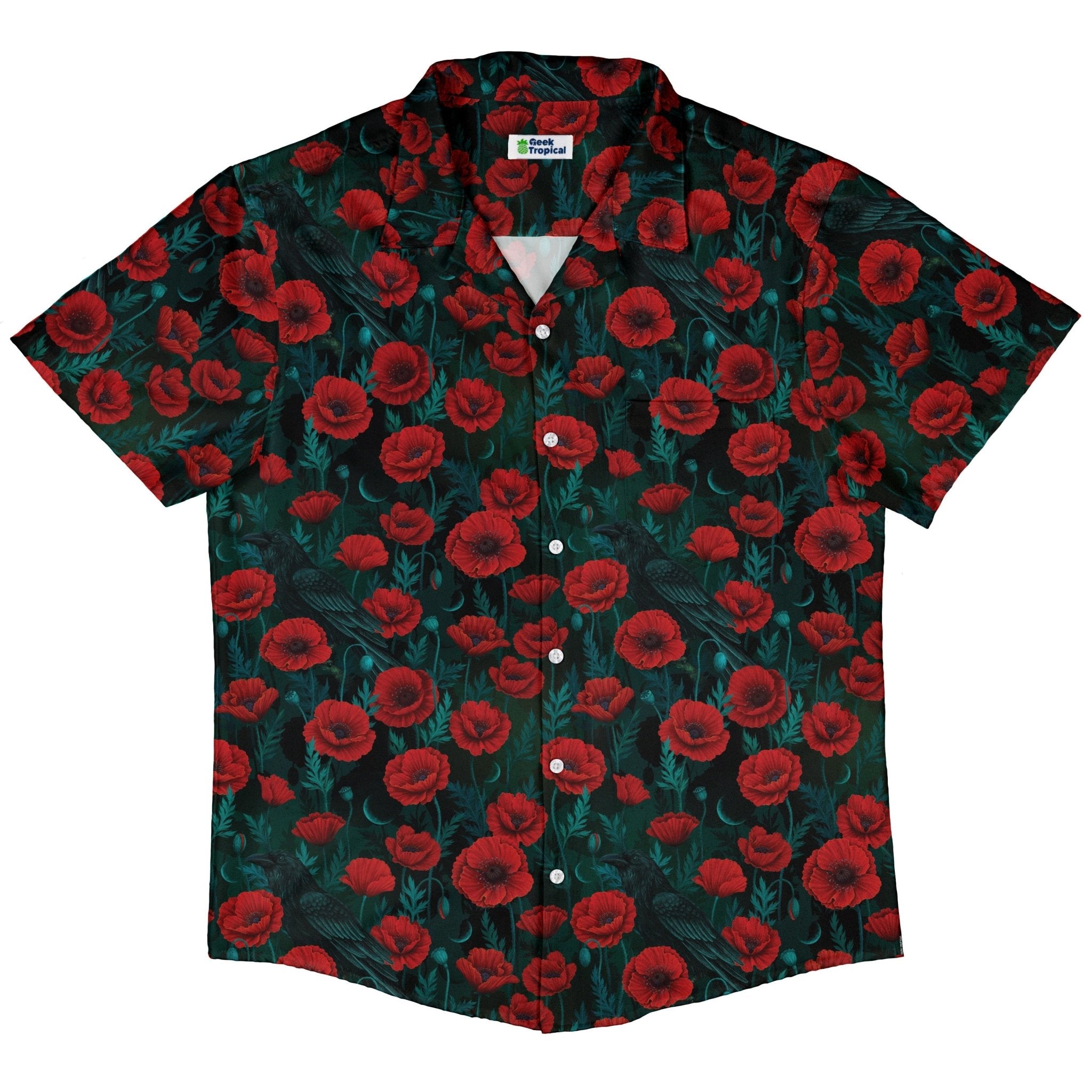 Raven in Bloom Scarlet Button Up Shirt 5