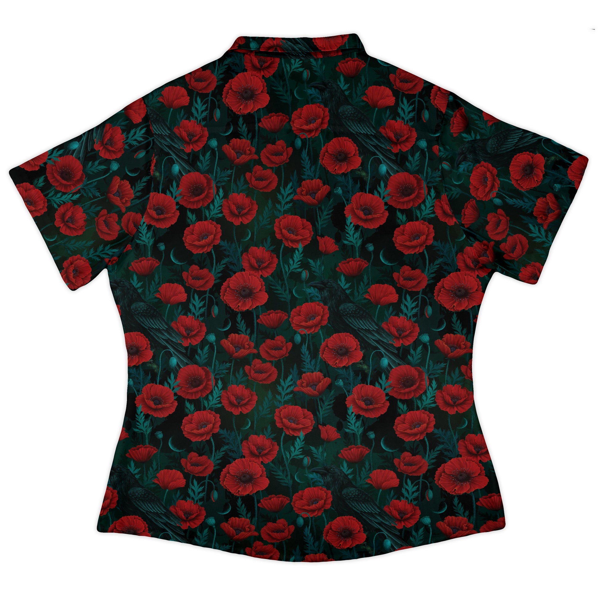 Raven in Bloom Scarlet Curvy Button Up Shirt womens back