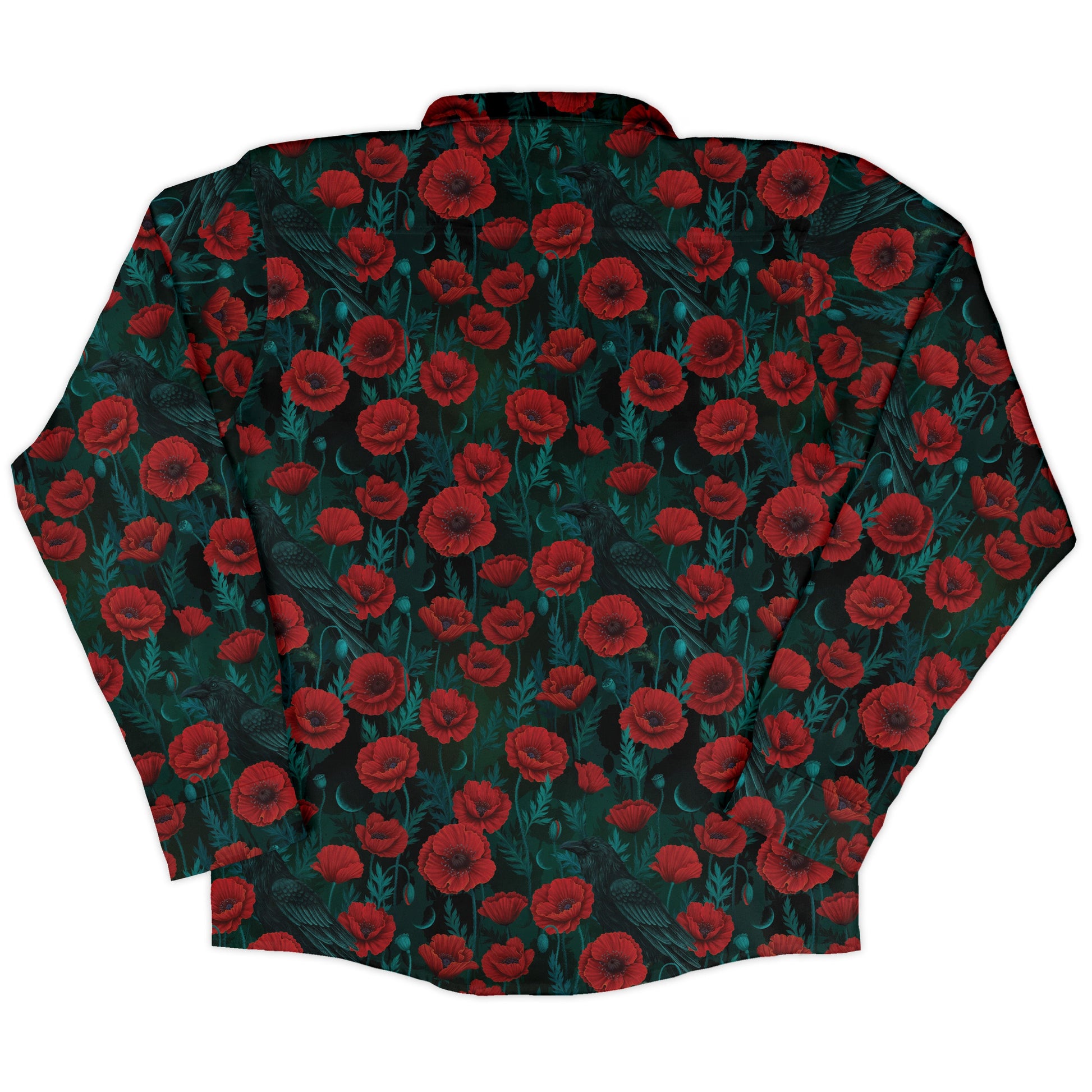 Raven in Bloom Scarlet Long Sleeve Button Up Shirt back