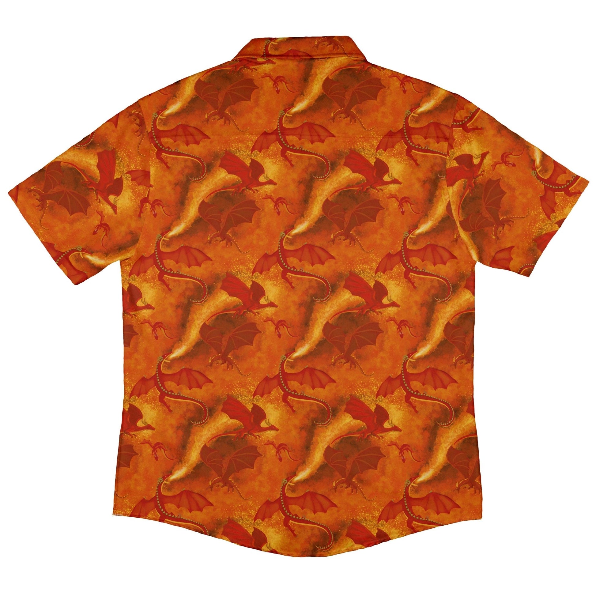 Red Dragon Fire Dnd Button Up Shirt - adult sizing - Animal Patterns - Designs by Nathan