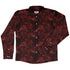 Red Nebula Space Long Sleeve Button Up Shirt Geek Nerd adult sizing FLOW DESC WRITING outer space & astronaut print