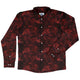Red Nebula Space Long Sleeve Button Up Shirt Geek Nerd adult sizing FLOW DESC WRITING outer space & astronaut print