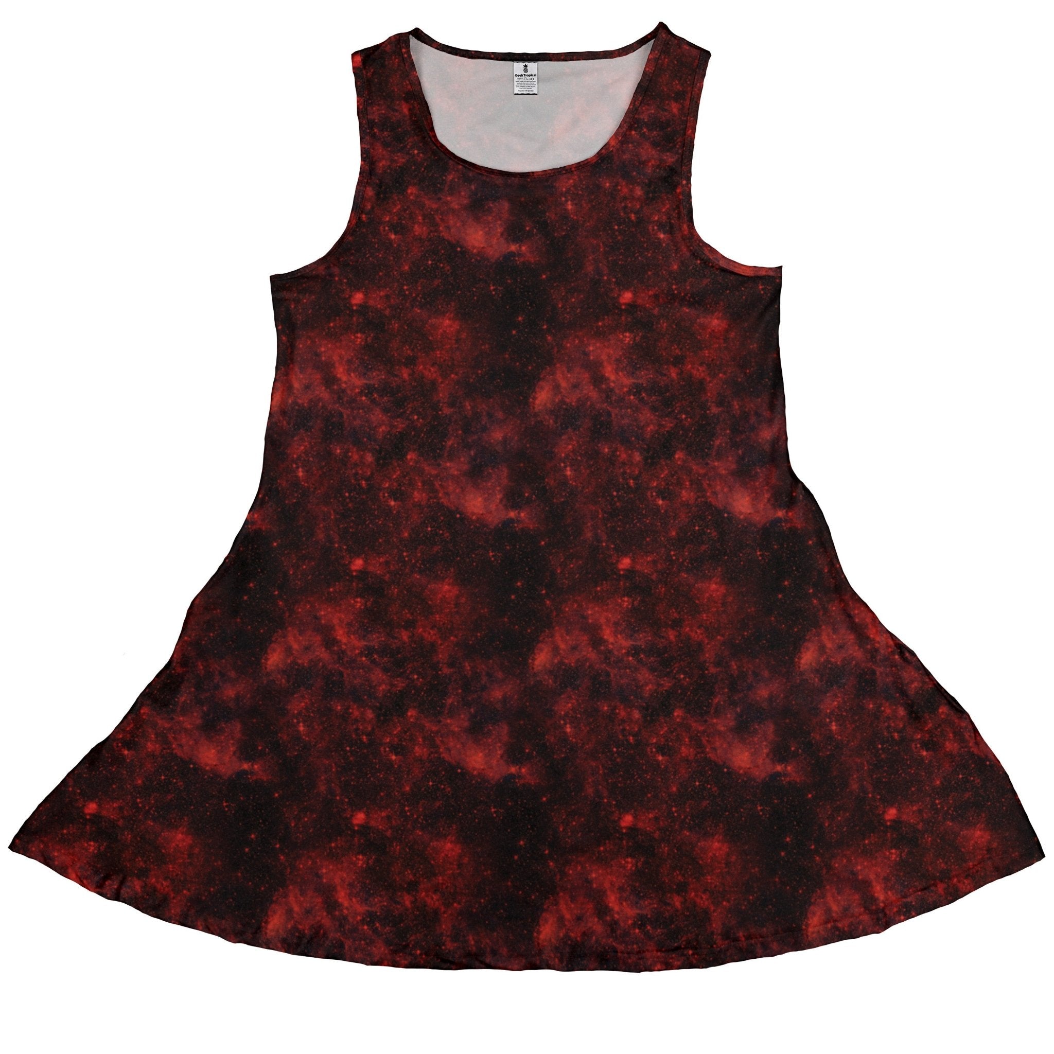 Red Nebula Space Dress Geek Nerd lx - C outer space & astronaut print