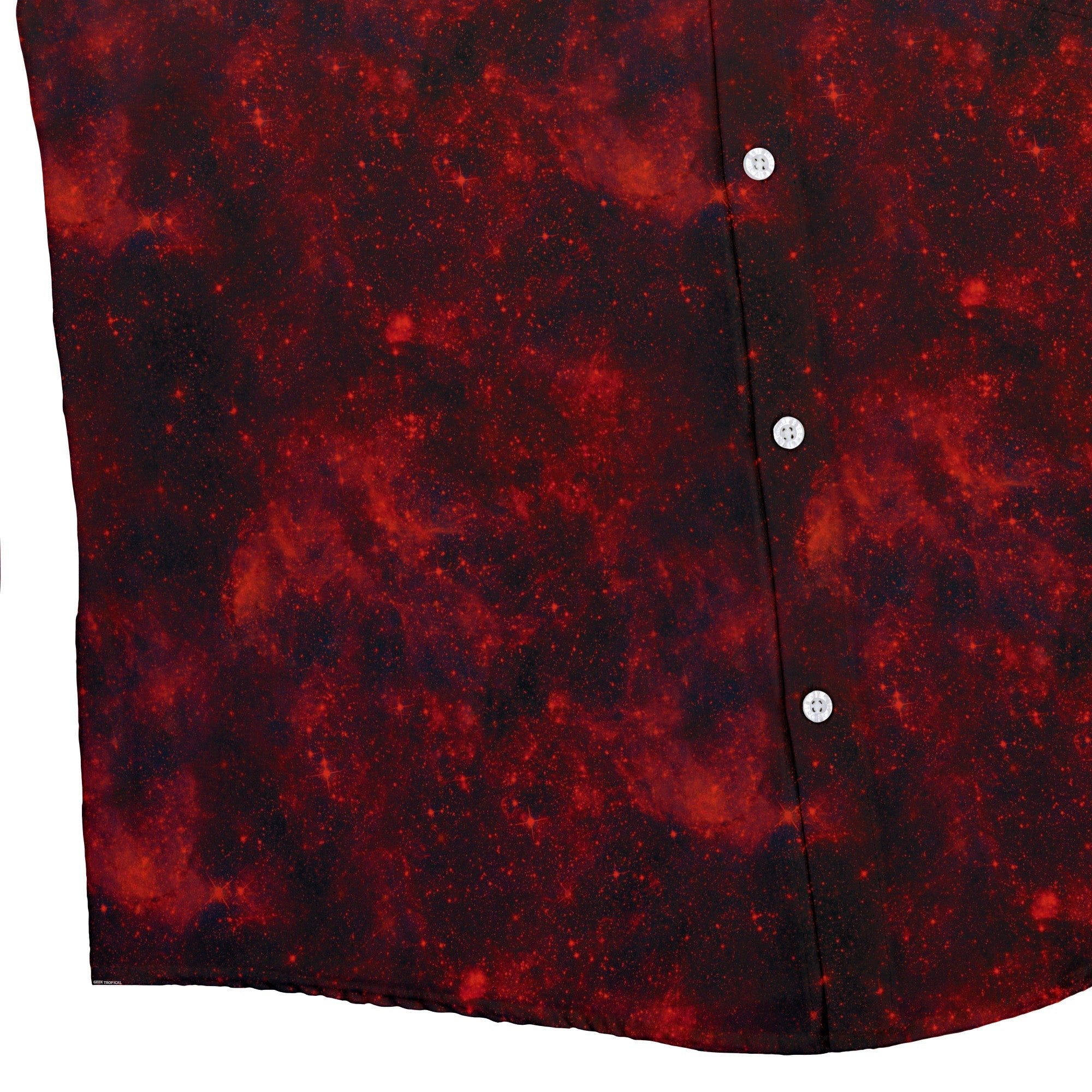 Red Nebula Space Button Up Shirt - adult sizing - outer space & astronaut print -