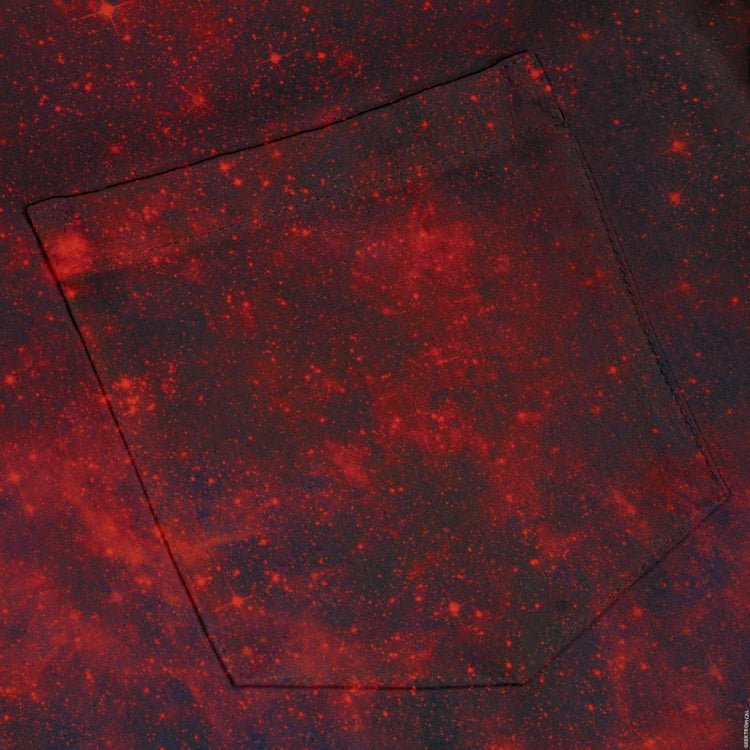 Red Nebula Space Button Up Shirt - adult sizing - outer space & astronaut print -