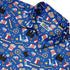 Reel Good Movie Time Blue Button Up Shirt Neck