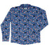 Reel Good Movie Time Blue Long Sleeve Button Up Shirt front