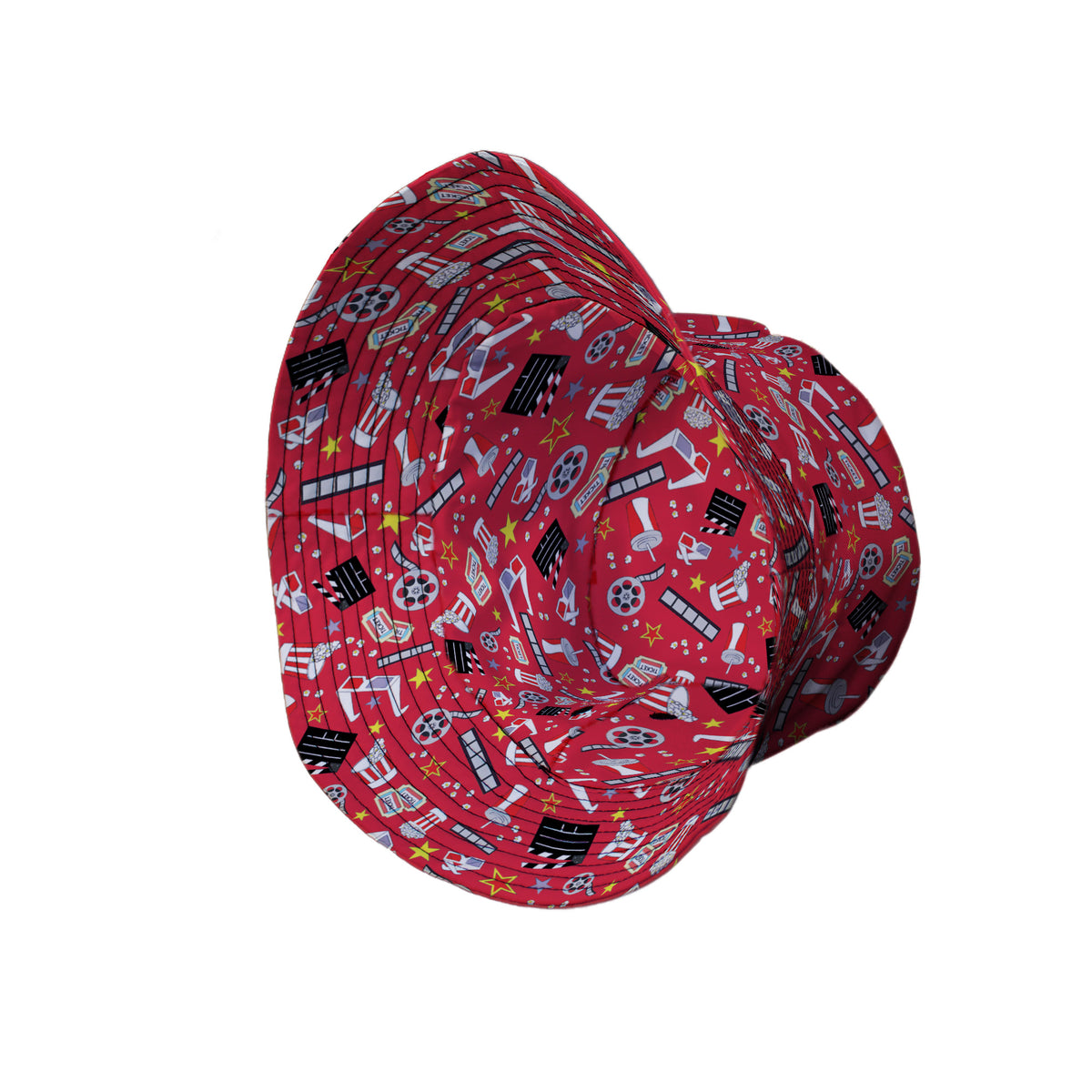Reel Good Movie Time Red Bucket Hat Side View