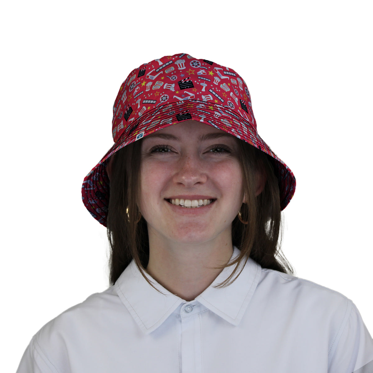 Reel Good Movie Time Red Bucket Hat Woman