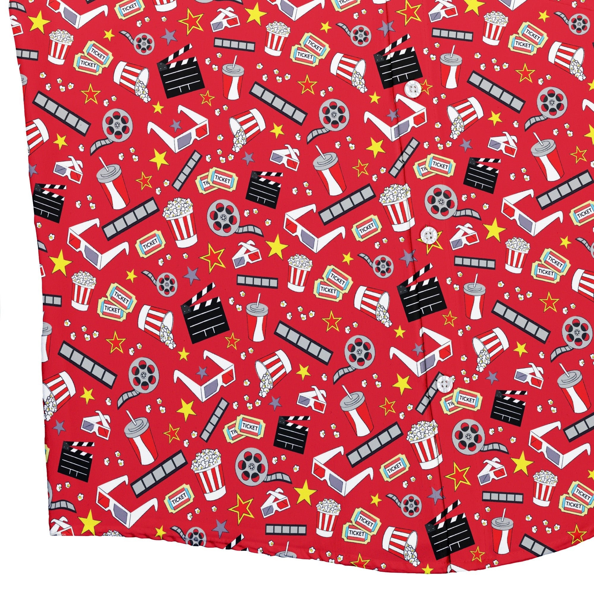 Reel Good Movie Time Red Button Up Shirt 2
