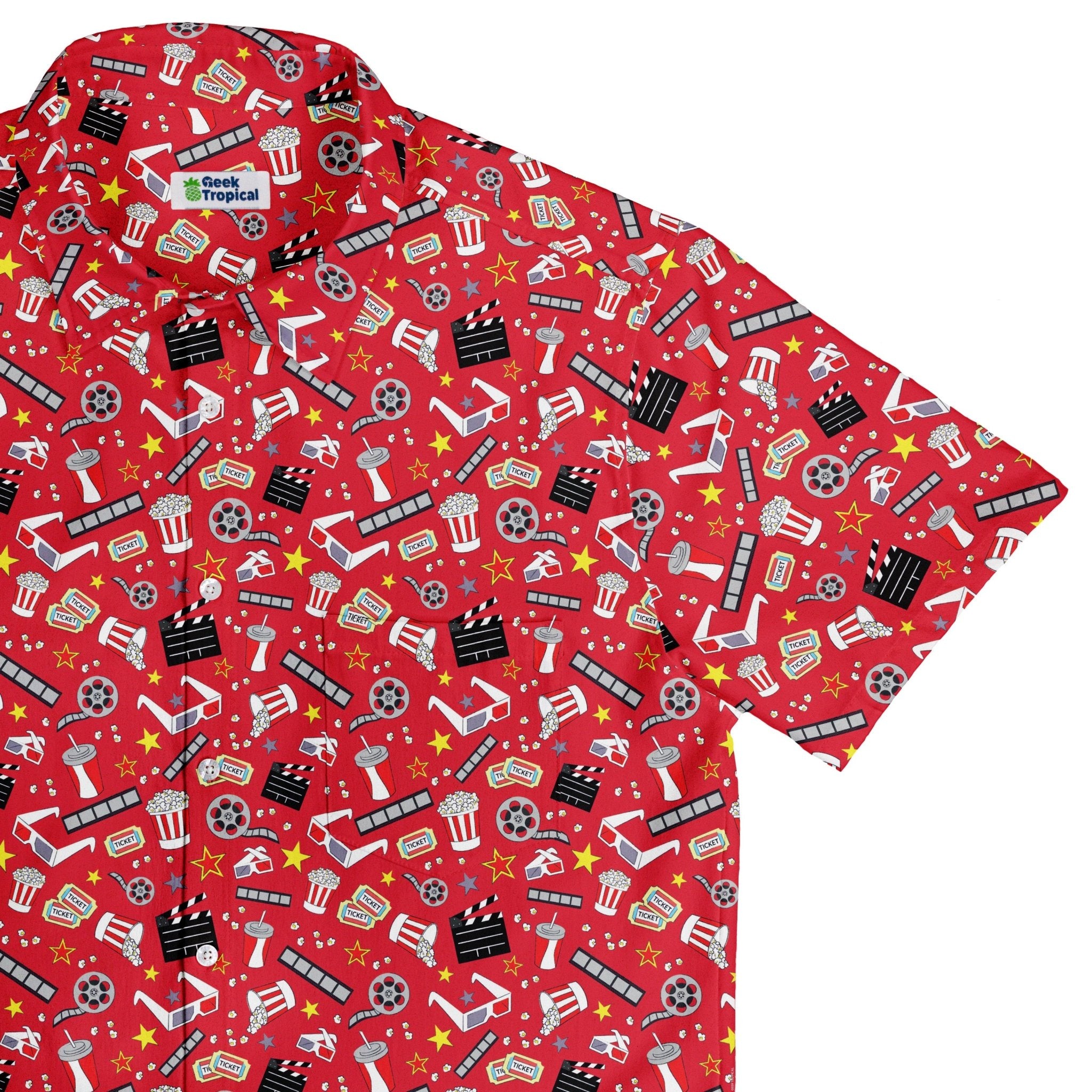 Reel Good Movie Time Red Button Up Shirt 1