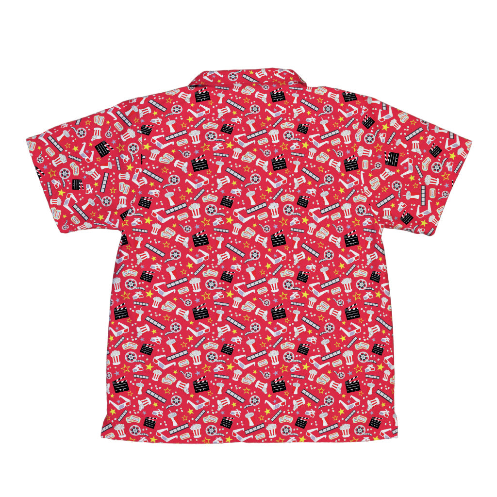 Reel Good Movie Time Red Youth Hawaiian Shirt Back