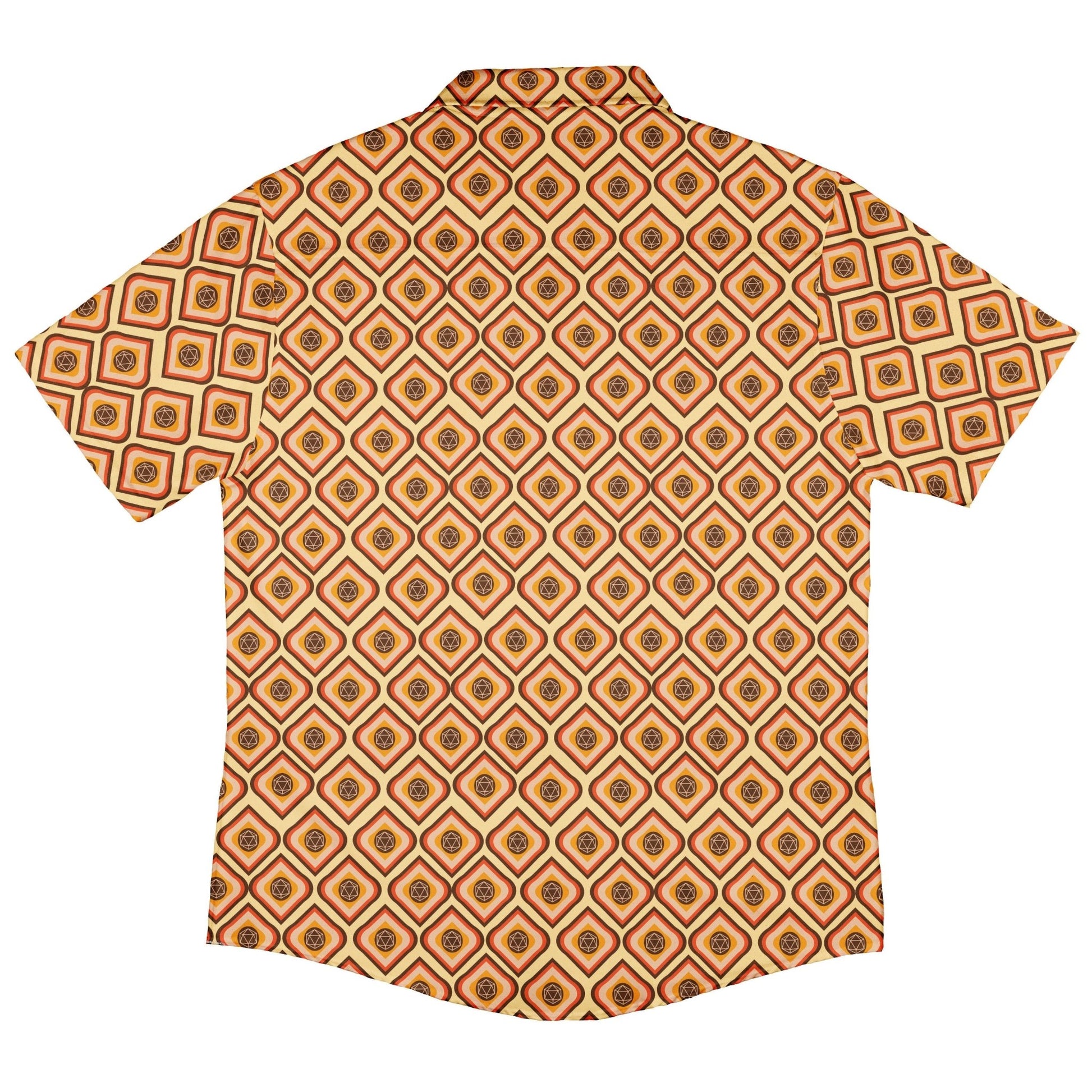 Retro Diamond Dice Button Up Shirt Geek Nerd adult sizing Design by Heather Davenport dnd & rpg print