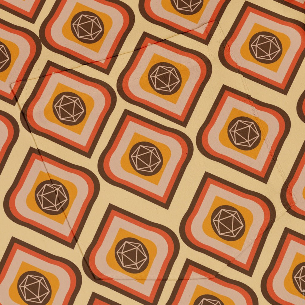 Retro Diamond Dice Button Up Shirt Geek Nerd adult sizing Design by Heather Davenport dnd & rpg print
