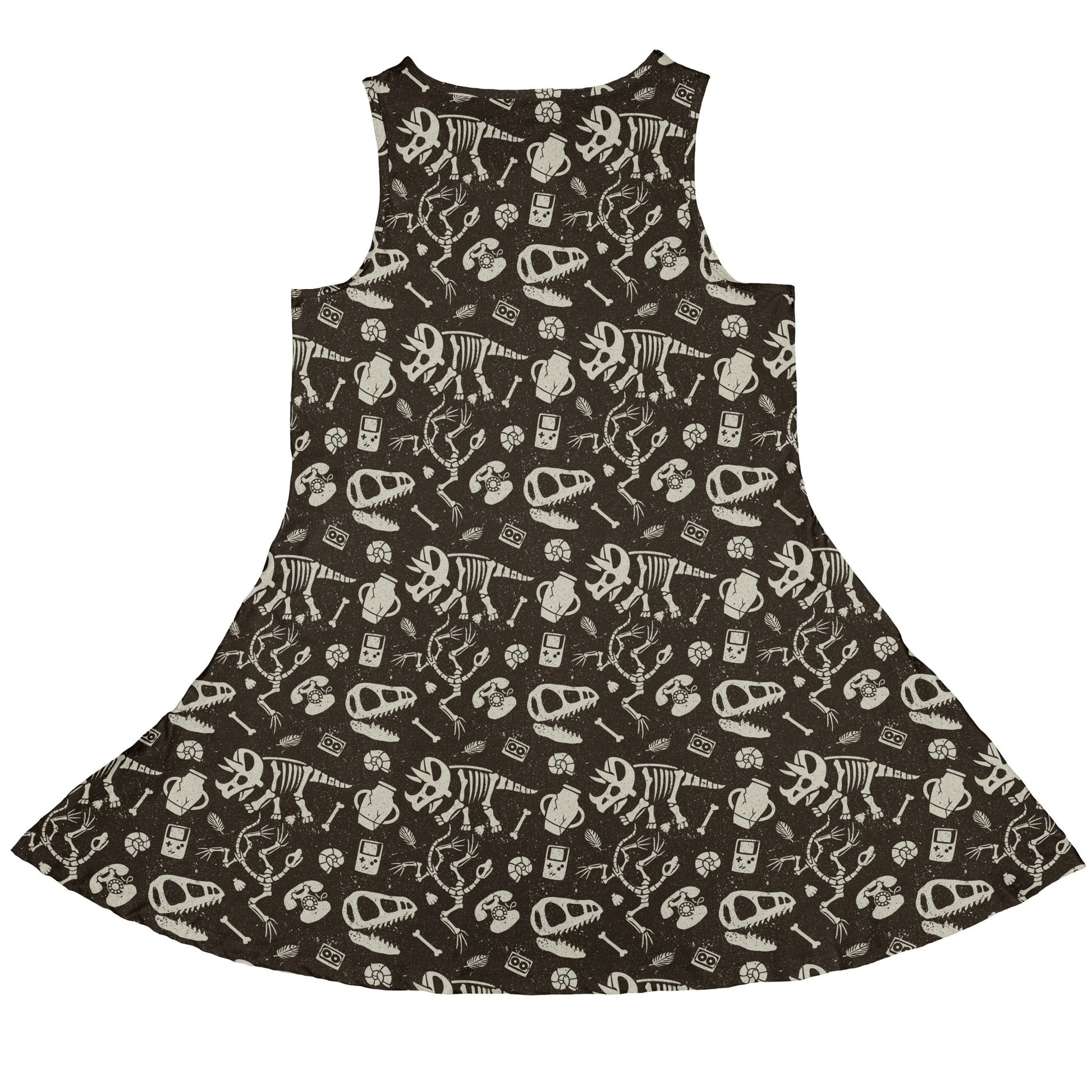 Retro Fossils And Dinosaurs Dress Geek Nerd Design by Tobe Fonseca dinosaur print lx - C