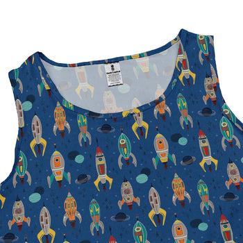 Retro Kitsch Rocker Dress Geek Nerd Design by Zirkus Design lx - C outer space & astronaut print