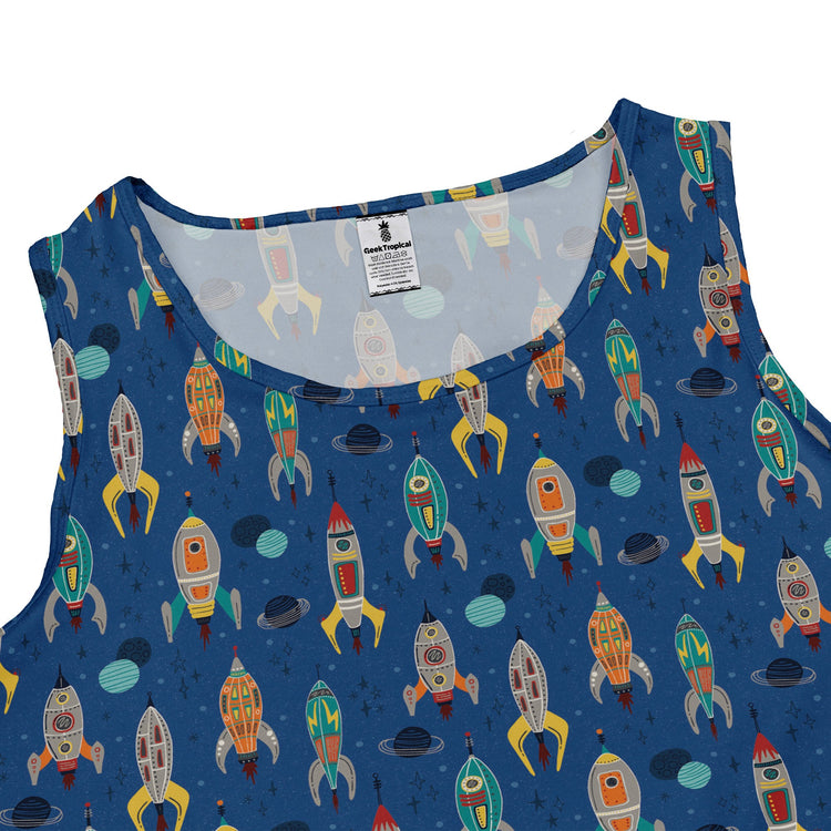 Retro Kitsch Rocker Dress Geek Nerd Design by Zirkus Design lx - C outer space & astronaut print