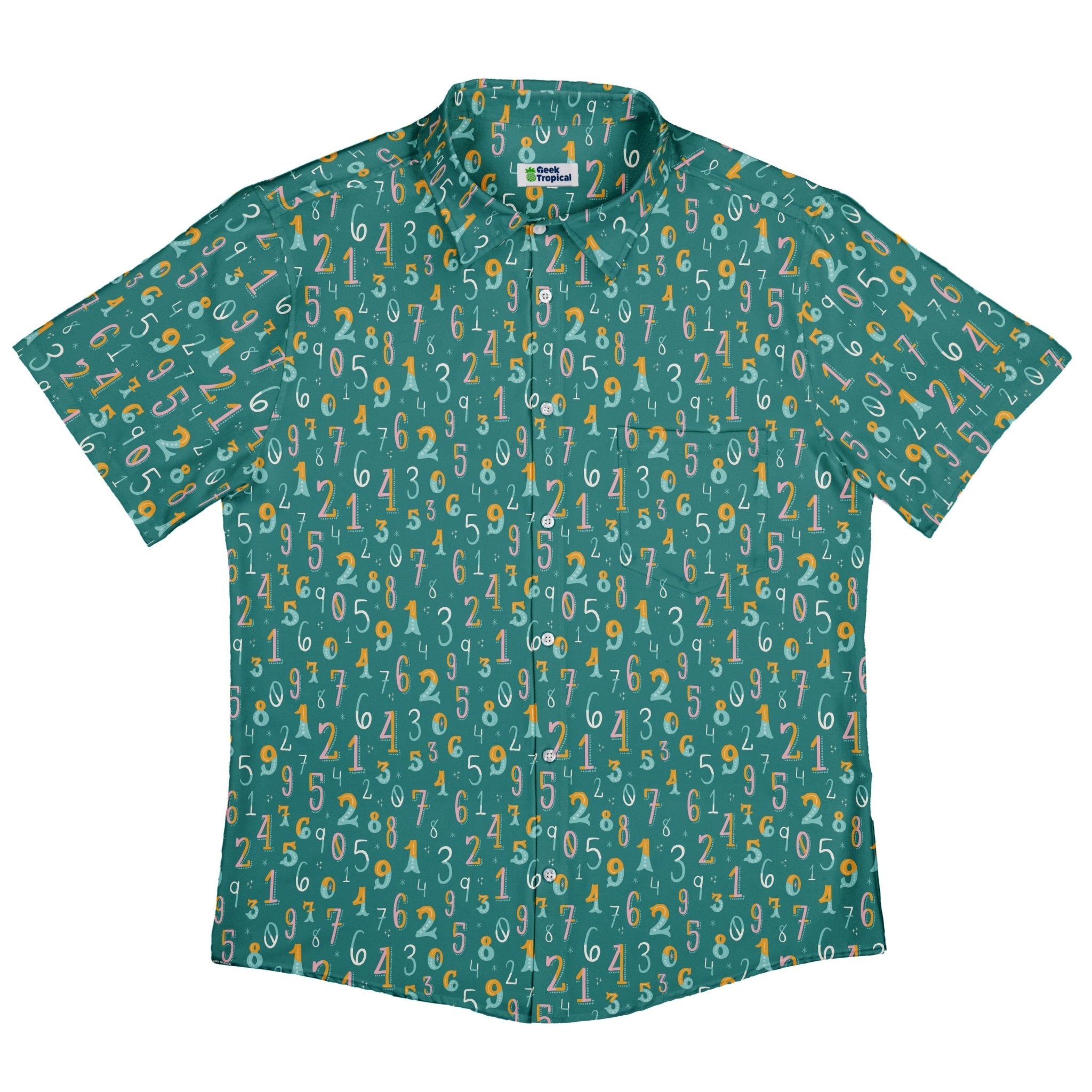 Retro Math Button Up Shirt Geek Nerd adult sizing Design by Zirkus Design mathematics print