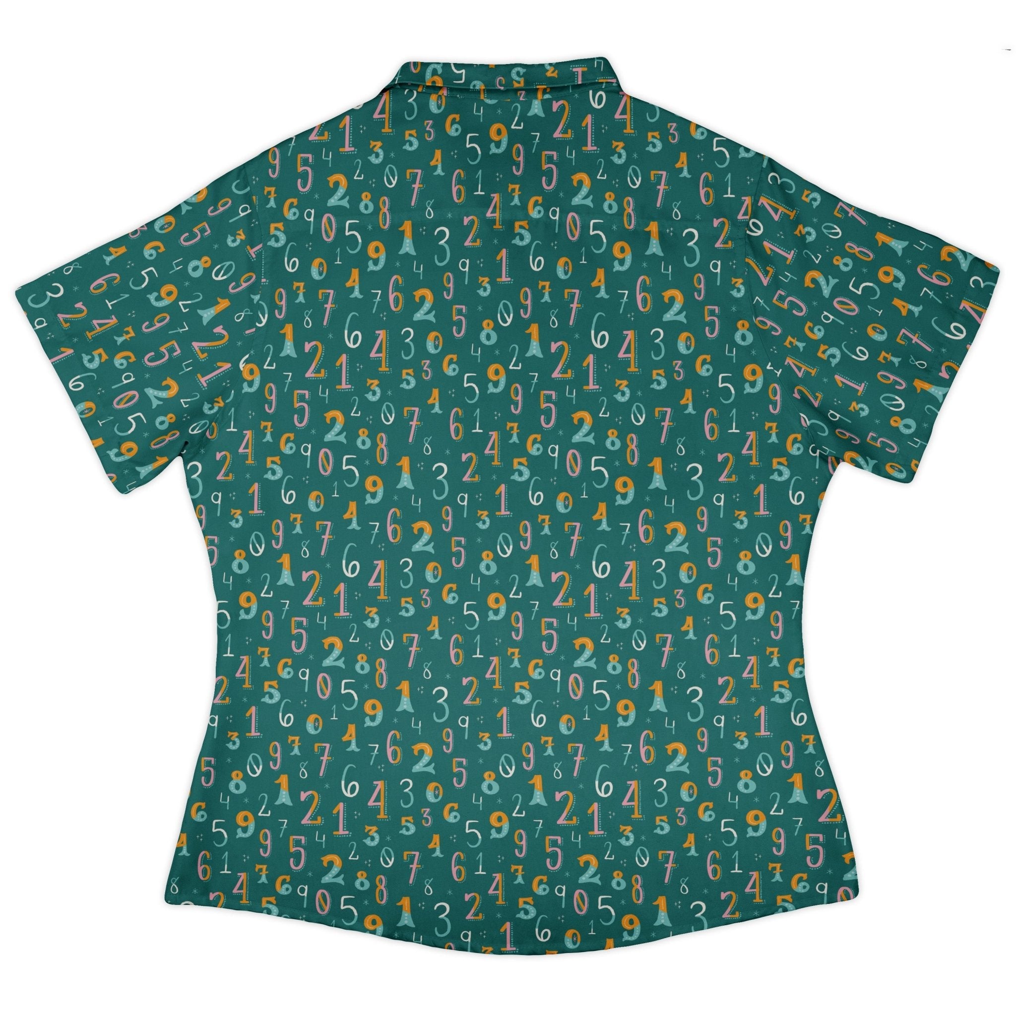 Retro Math Curvy Button Up Shirt Geek Nerd Design by Zirkus Design mathematics print q225