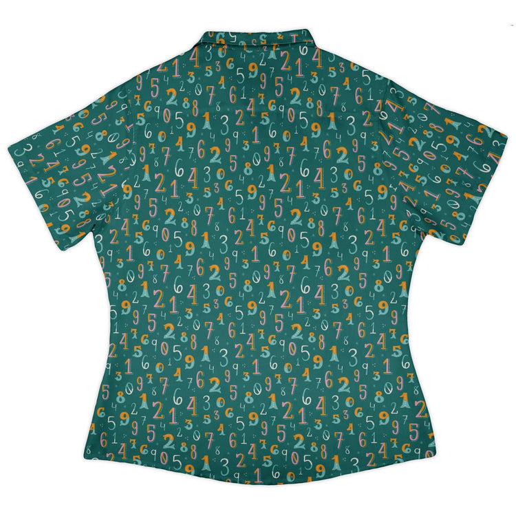 Retro Math Curvy Button Up Shirt Geek Nerd Design by Zirkus Design mathematics print q225