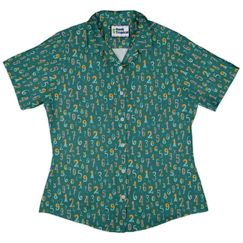 Retro Math Curvy Button Up Shirt Geek Nerd Design by Zirkus Design mathematics print q225