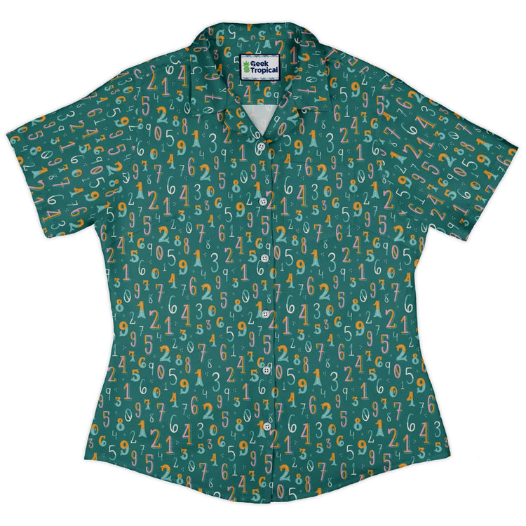 Retro Math Curvy Button Up Shirt Geek Nerd Design by Zirkus Design mathematics print q225