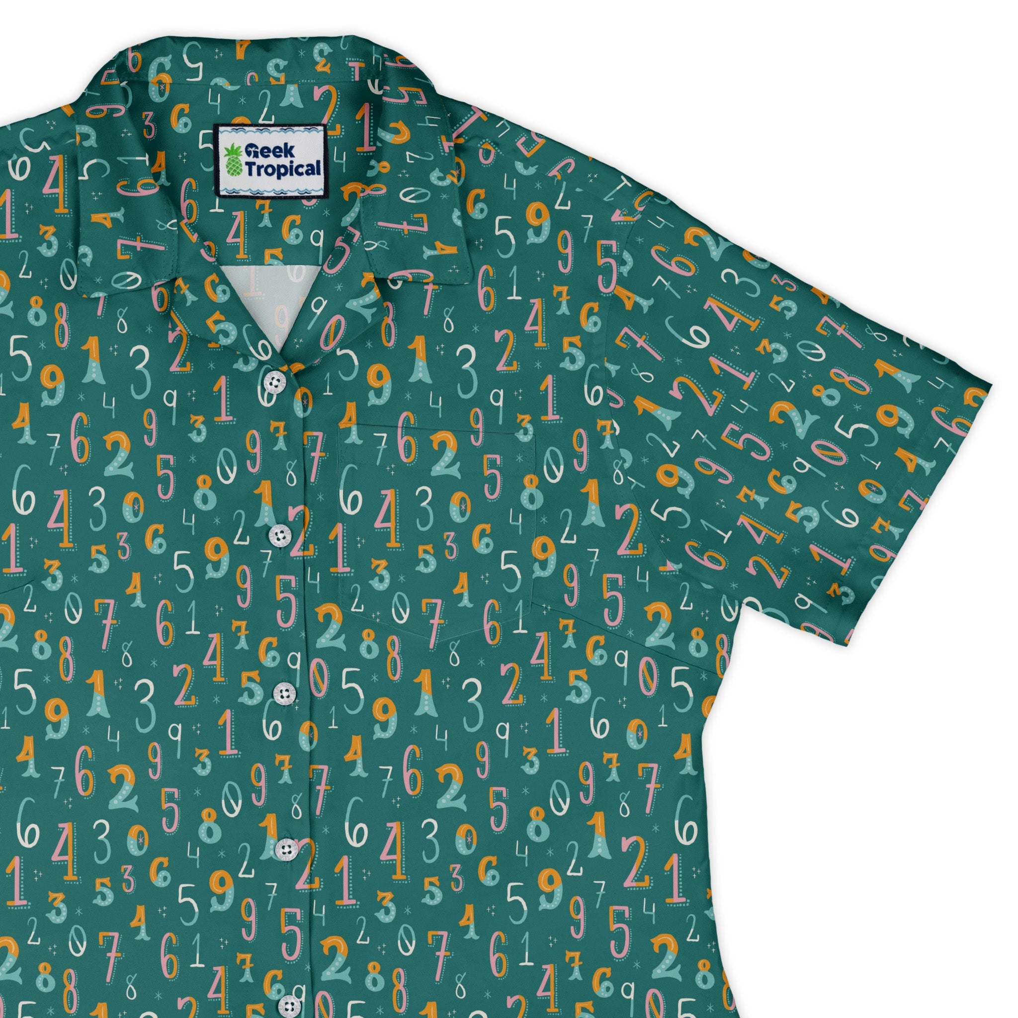 Retro Math Curvy Button Up Shirt Geek Nerd Design by Zirkus Design mathematics print q225